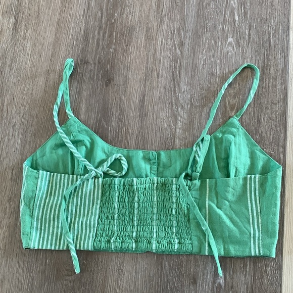 FREE PEOPLE SET Casual Friday Green Stripe Pants & Tank Top - Picture 7 of 16